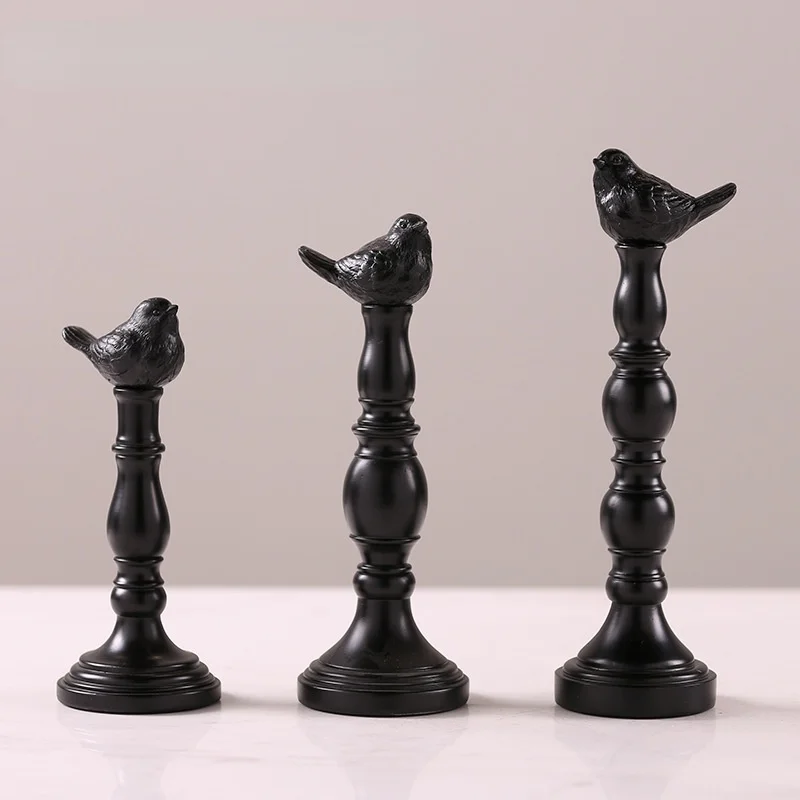 

Black Three-dimensional Bird Crafts Ornaments Abstract Animal Sculpture Statuette Sparrow Bird Gift Living Room Countertop Decor