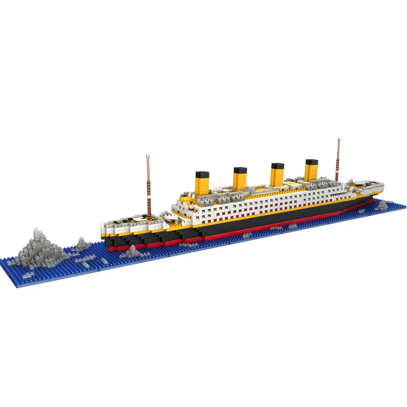 

1860Pcs Titanic Ship Model Building Blocks Bricks Toys With Mini Titan 3D Kit Diy Boat Educational Collection For Children Boys