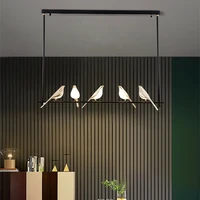 jmzm nordic led bird long chandelier iron pendant lamp neutral light living dining room bar cafe bedroom sofa background light