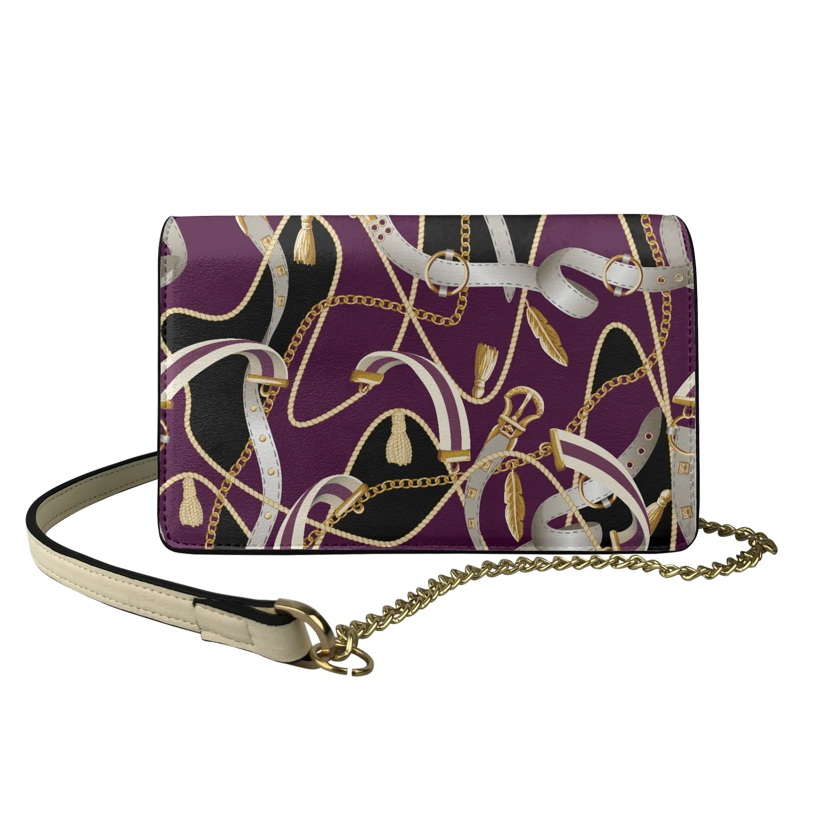 

Сумки с принтом в стиле барокко, квадратная сумка через плечо, Повседневная сумка через плечо, сумка-мессенджер с металлической цепочкой, до...