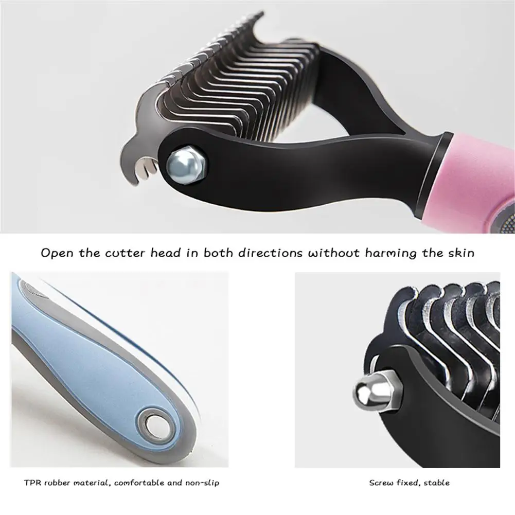 Расческа для ухода ха шерстью животных Собака волос Двусторонняя расческа из