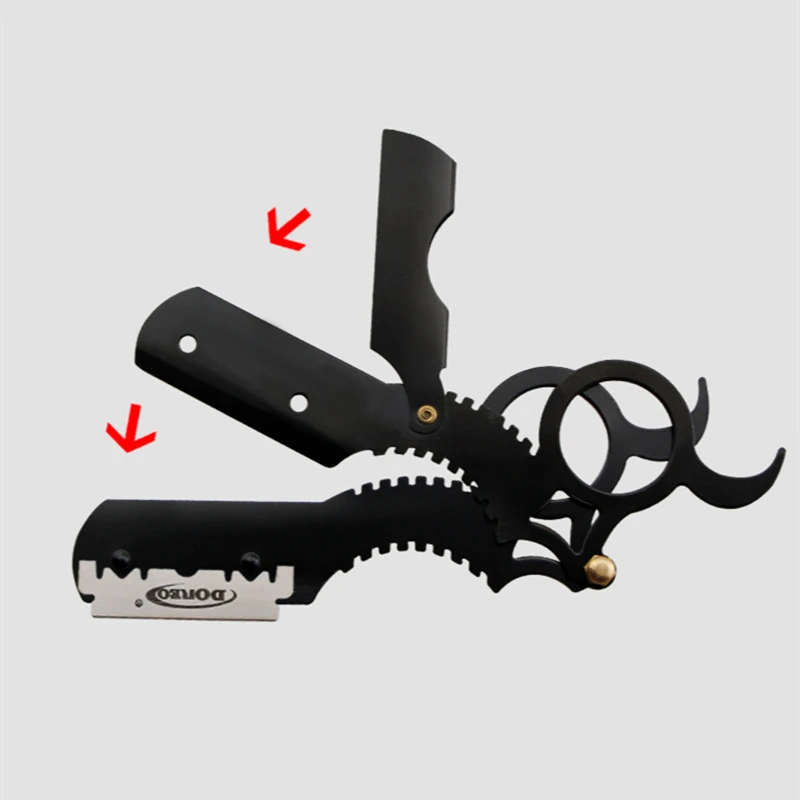 

Manual Depilation Hairdresser Cutter Holder Barber Razor Haircut Beard Eyebrow Shaving Tool Oil Head Straight Edge Steel G1230