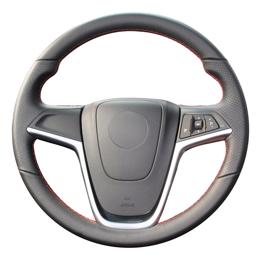 

Black Genuine Leather Car Steering Wheel Cover for Opel Mokka 2012-2019 Insignia 2008 2009-2013 Astra (J) 2010-2015 Meriva (B)