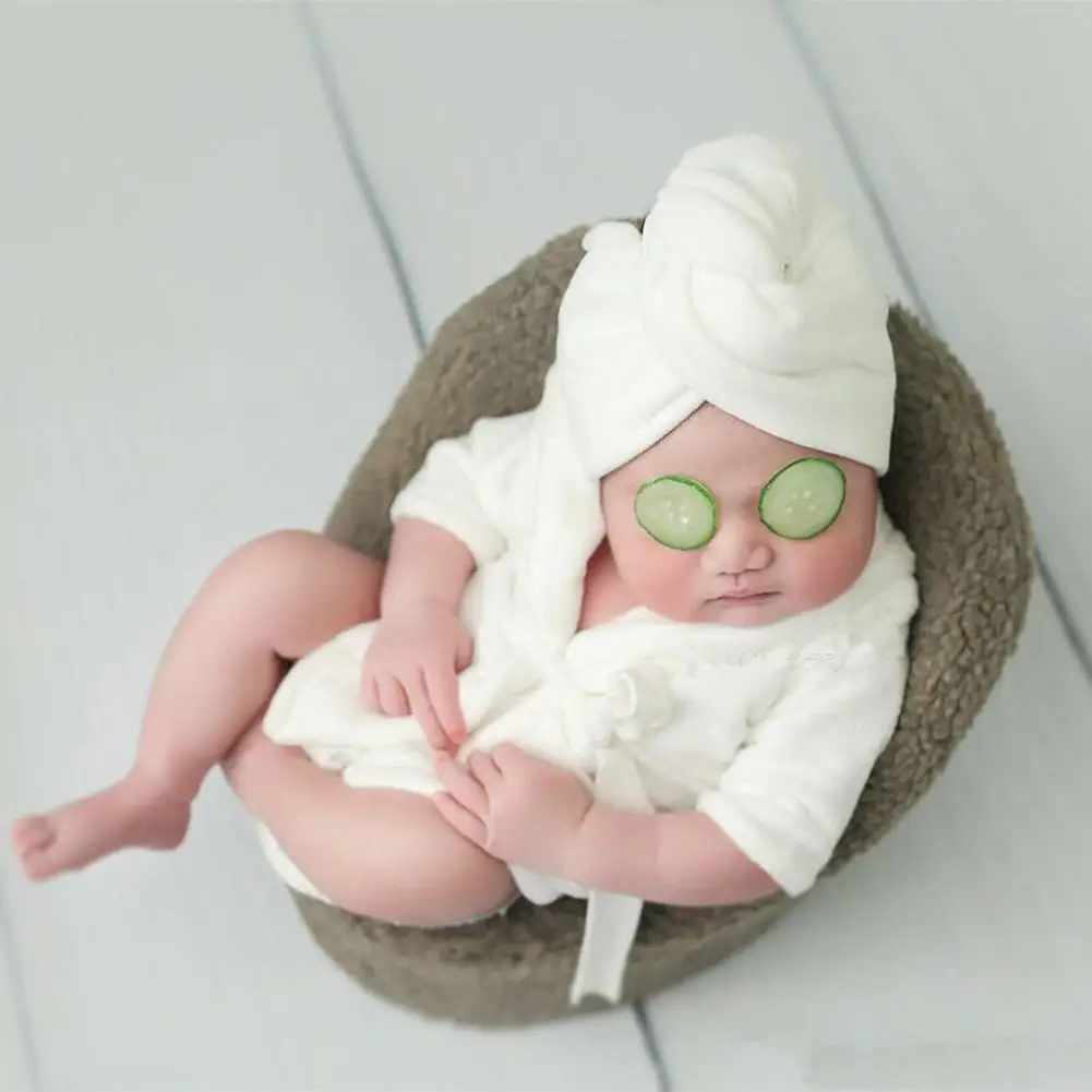 

Newborn Soft Plush Photography Props Scarf Bathrobe Shower Costume Gift
