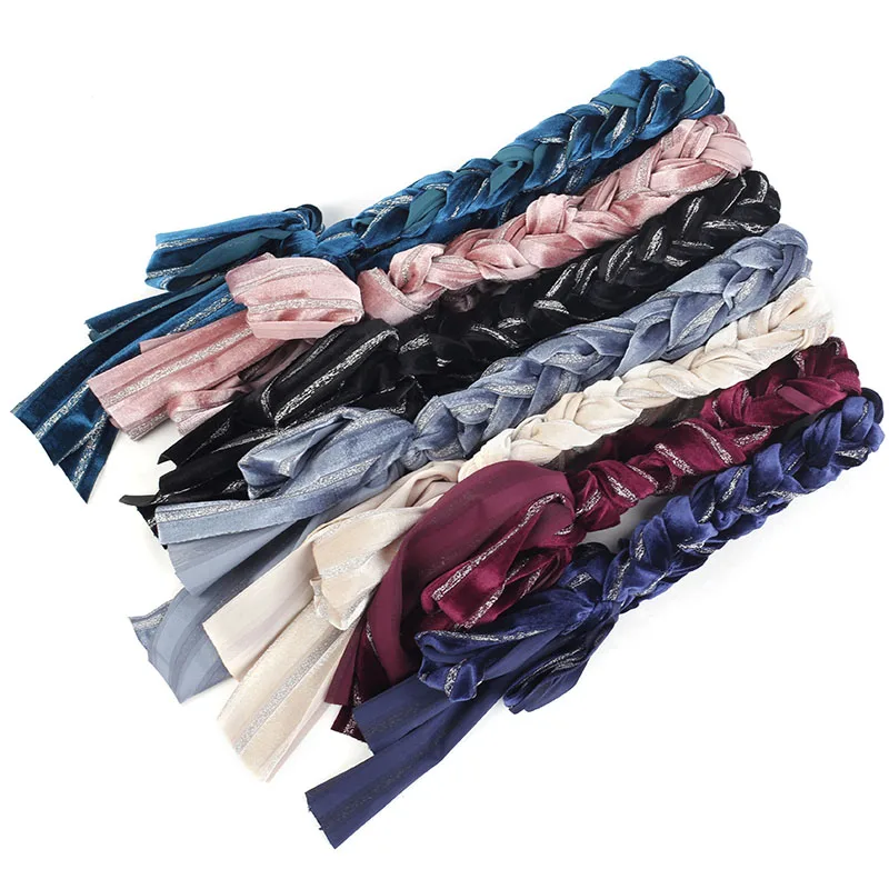 Geebro женские мягкие бархатные плетеные повязки на голову новые богемные