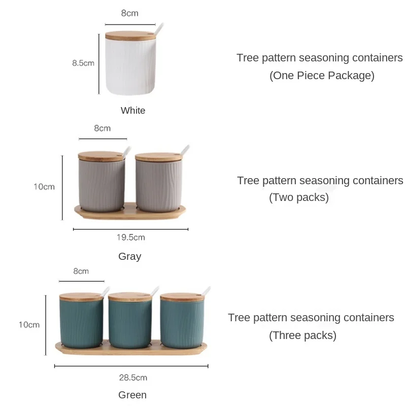 nordic ceramic three piece creative spice jar spice box set kitchen household salt shaker sugar bowl spice rack gadget set free global shipping