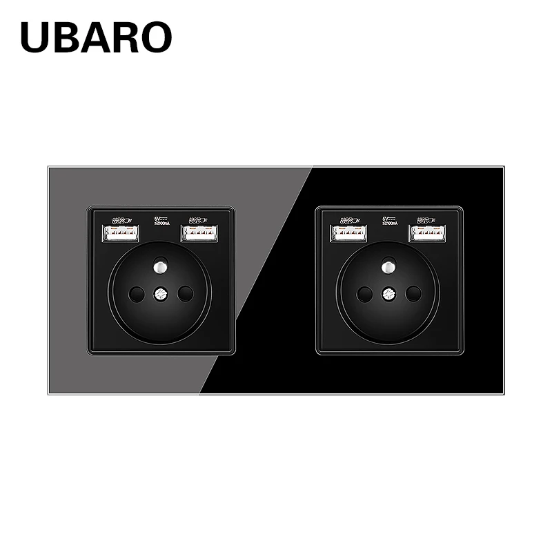 UBARO 172*86 мм французский Стандартный 100 250V 16A с украшением в виде кристаллов Стекло