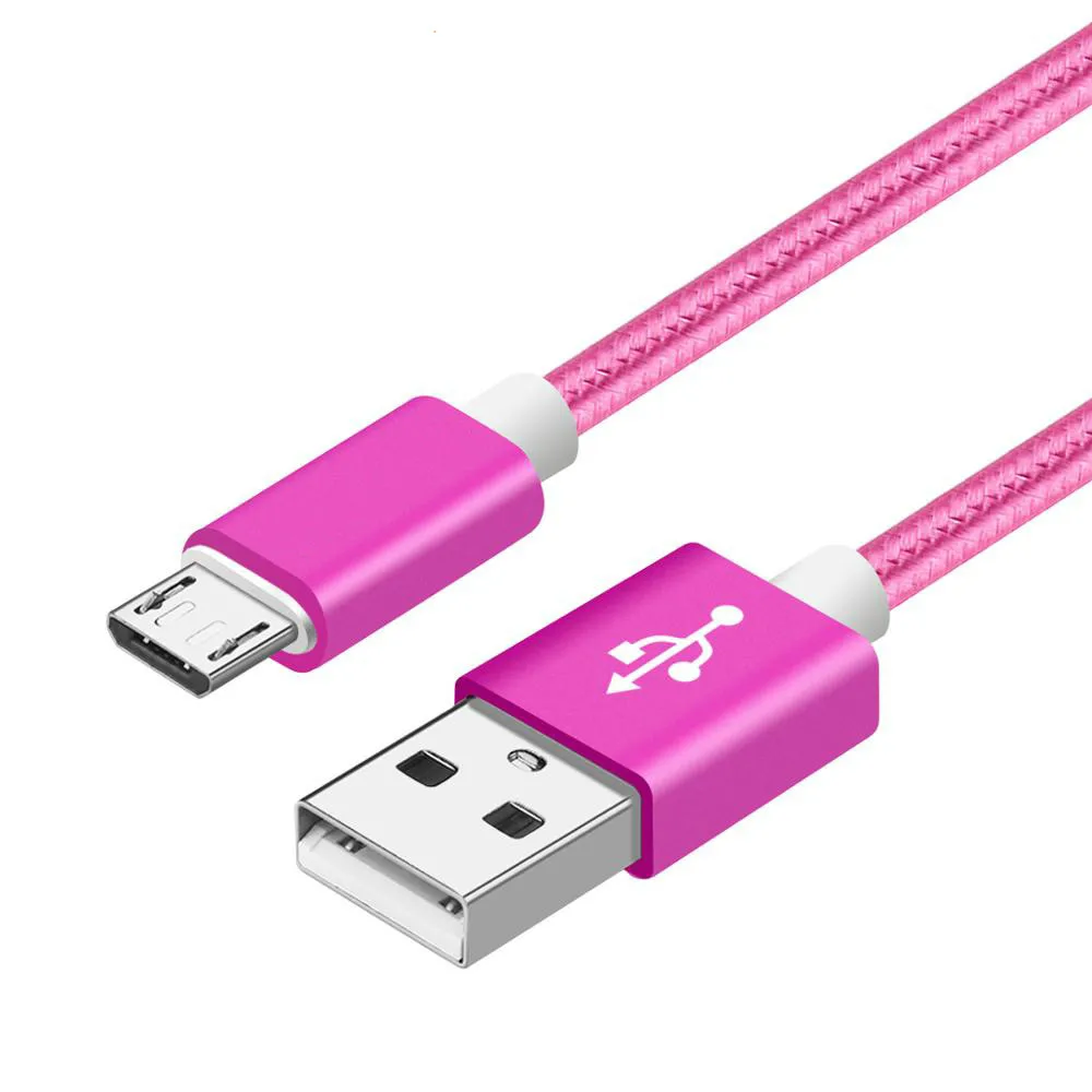 Rose red VOXLINK Micro USB кабель Быстрый кабель синхронизации данных и зарядки для samsung huawei Xiaomi Redmi LG htc Andriod mini Кабели для мобильных телефонов - Цвет: Rose red