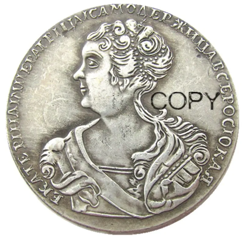 1725/1726 Россия 1 рубль Посеребренная копия монеты (02) | Дом и сад