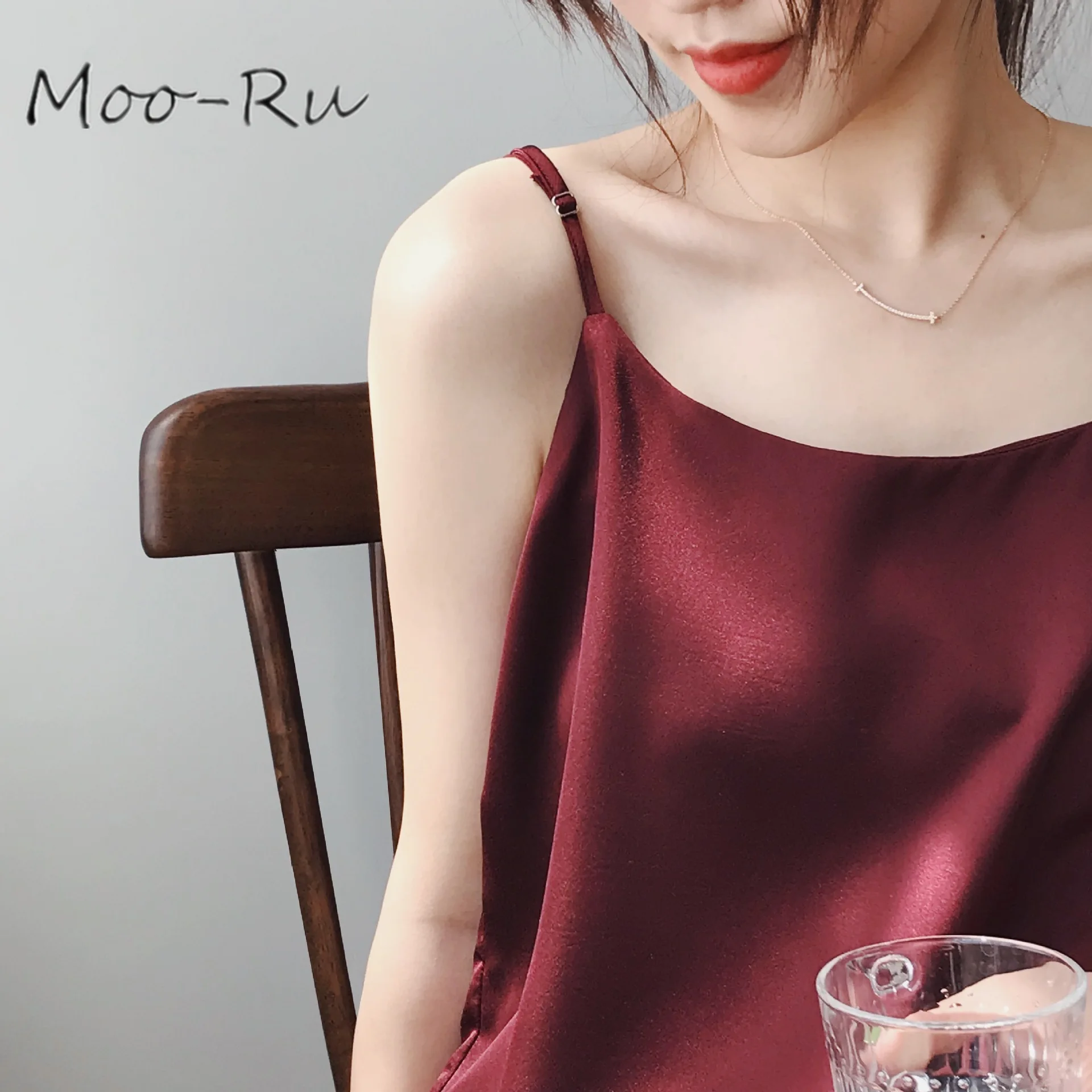 Moo-Ru 2020 Chun Xia новый фонд построен внутри или носить простой чувство сатина тонкое