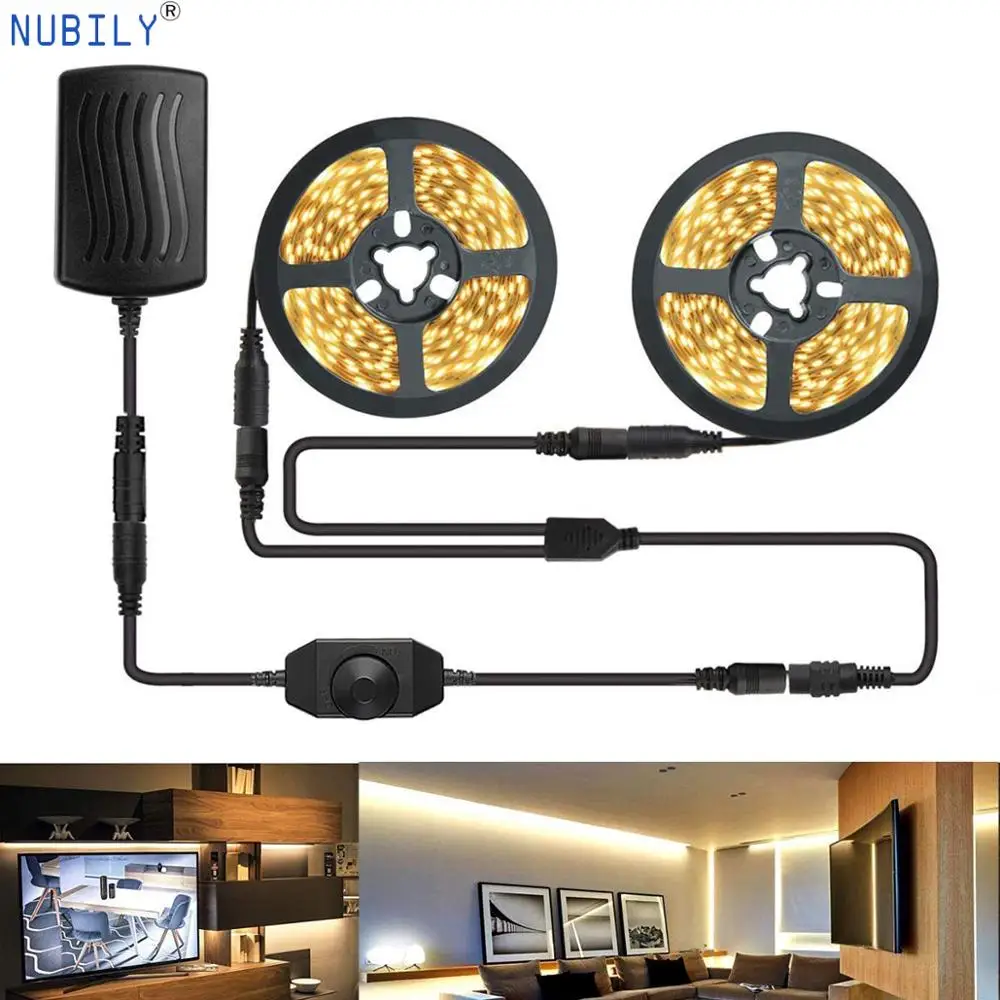 10 м затемнения светодиодные ленты Светодиодные белого и синего цвета теплый