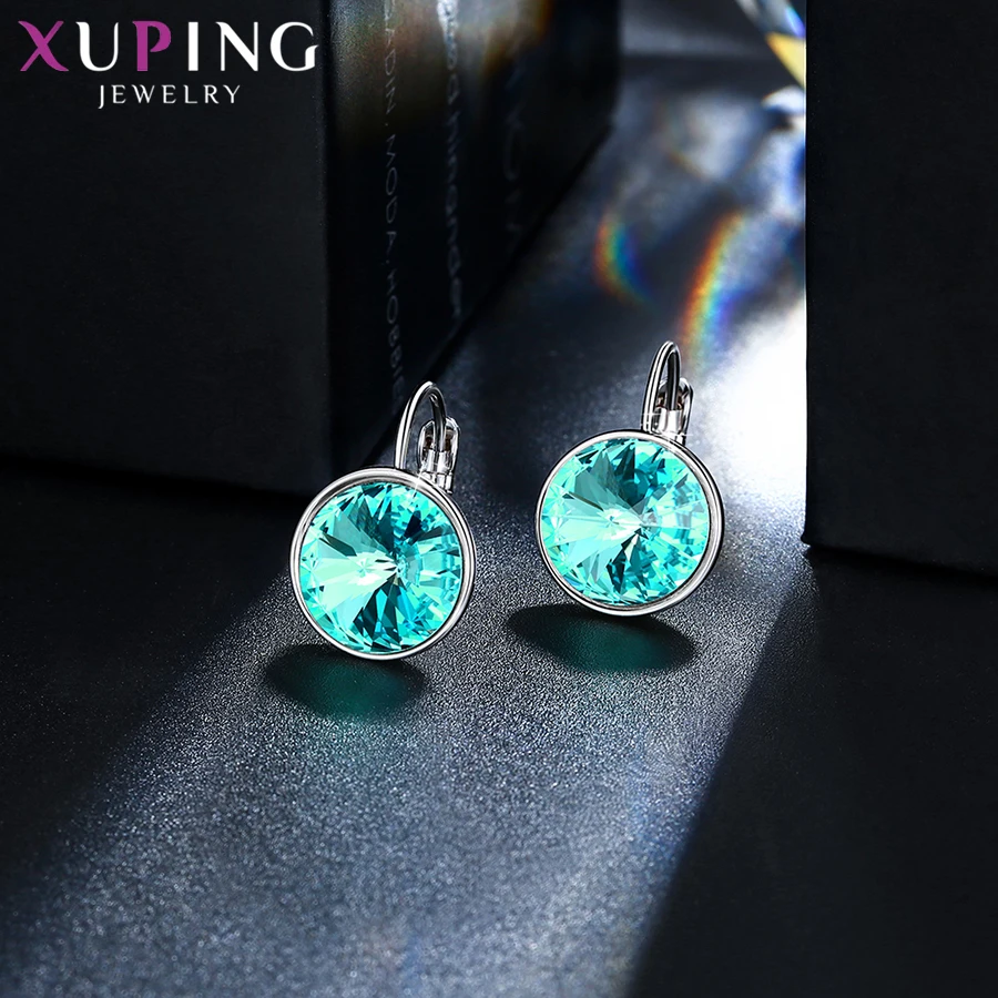 Xuping стильные элегантные блестящие серьги-кольца с кристаллами от Swarovski Подарок на годовщину для женщин девочек M99-20641