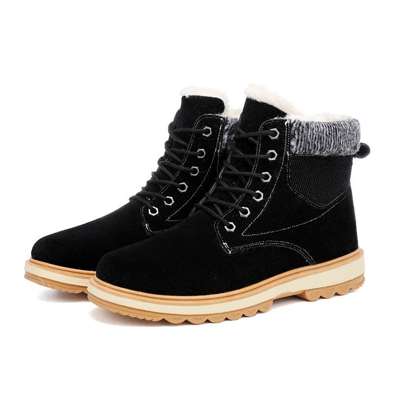 2019 теплые мужские зимние ботинки высокие бархатные повседневные ботинки|Зимние