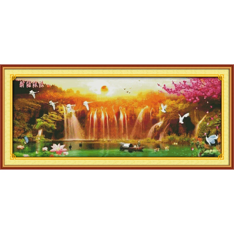Everlasting Love Wishing You Prosperity  Chinese Cross Stitch Kits Ecological Cotton Stamped Printed 11CT  Christmas Decorations