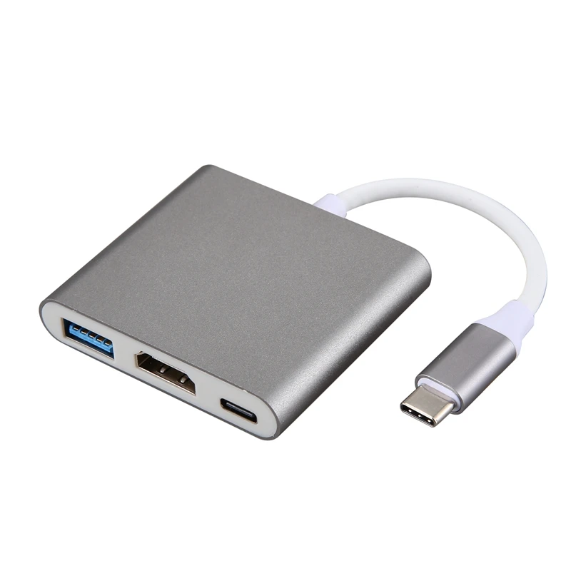 Adaptador USB-C USB Tipo C A, Cable HDMI, 4K, USB-C, 3 Hub Para Apple Aire