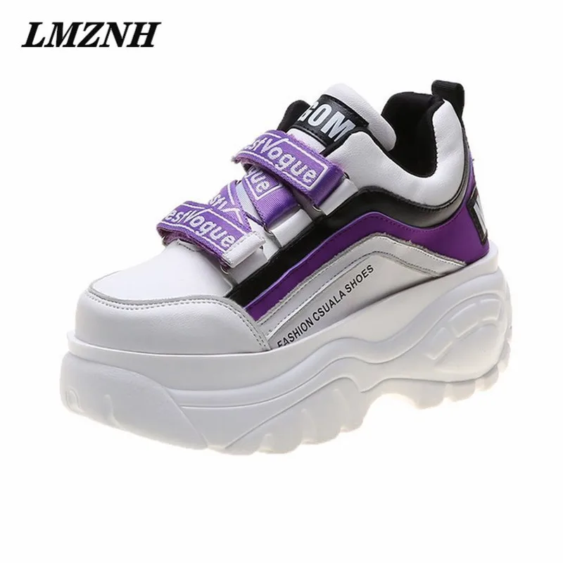 

LMZNH 2021 High-Quality Brand Women Sneakers Platform Hook & Loop Graffiti Casual Women's Vulcanized Shoes Outdoor Women Shoes