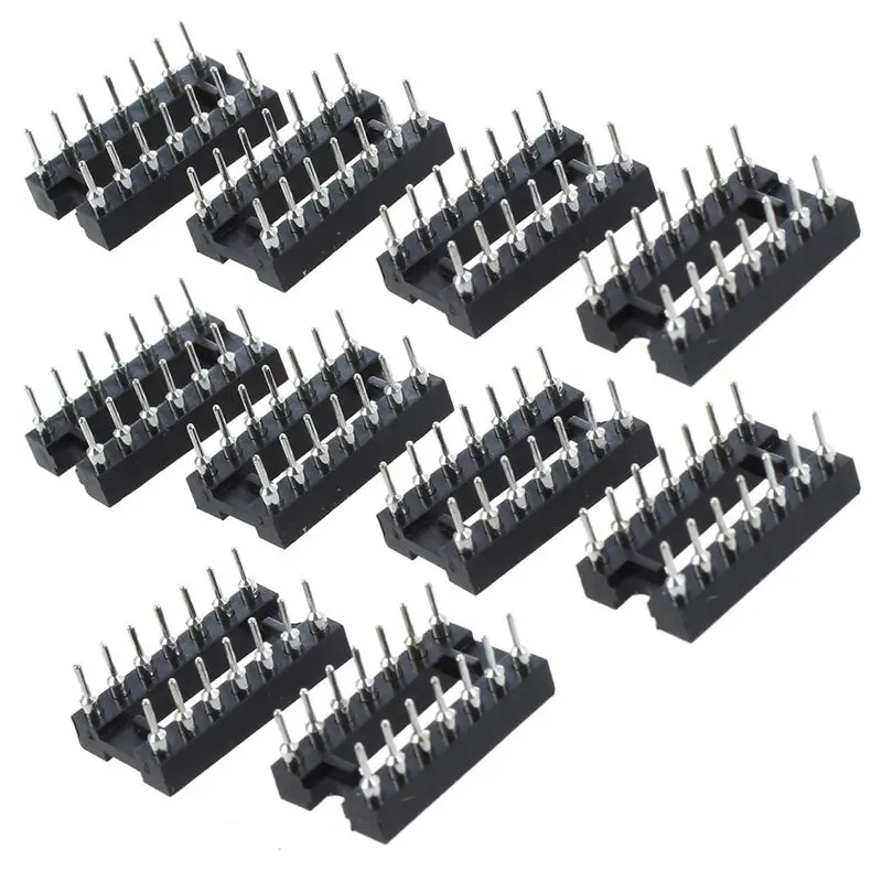 

10 шт., 14 контактов, DIP, Круглый адаптер IC, тип пайки