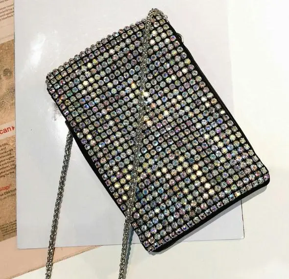 Water Drill Bag Small Square Bag with Cover Mobile Phone Bag One Shoulder Slant Bag Female - Цвет: Multicolor