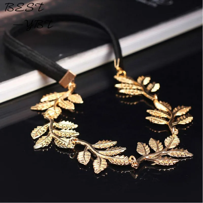 Модные романтичные ленты для волос из золотого сплава женщин эластичные