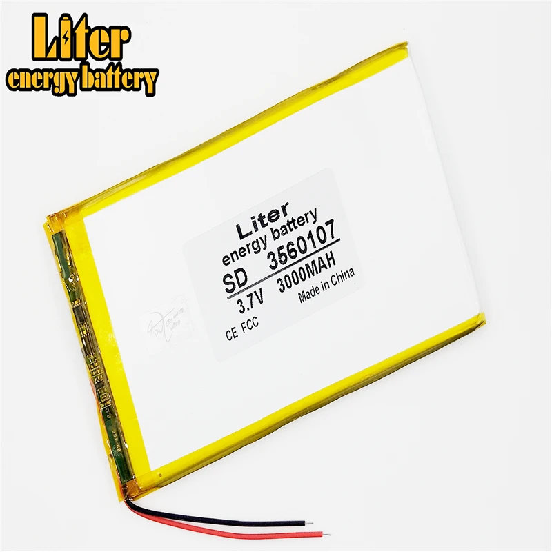 Для планшетного ПК 3560107 3 5 мм * 60 107 7 в 3000 мАч (полимерный литий ионный аккумулятор)