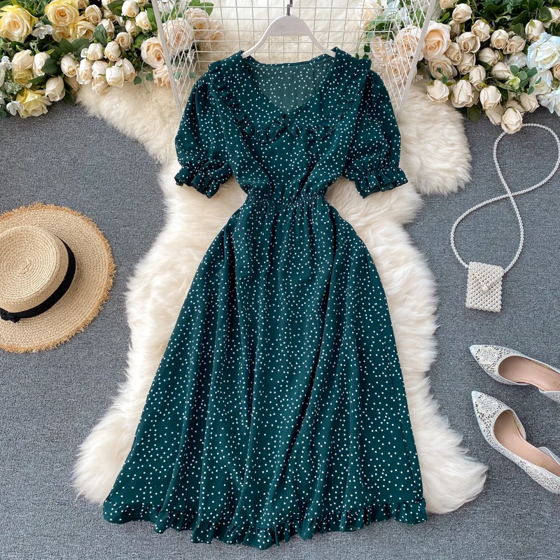 Женские летние платья во французском стиле новинка 2020 милое длинное платье в