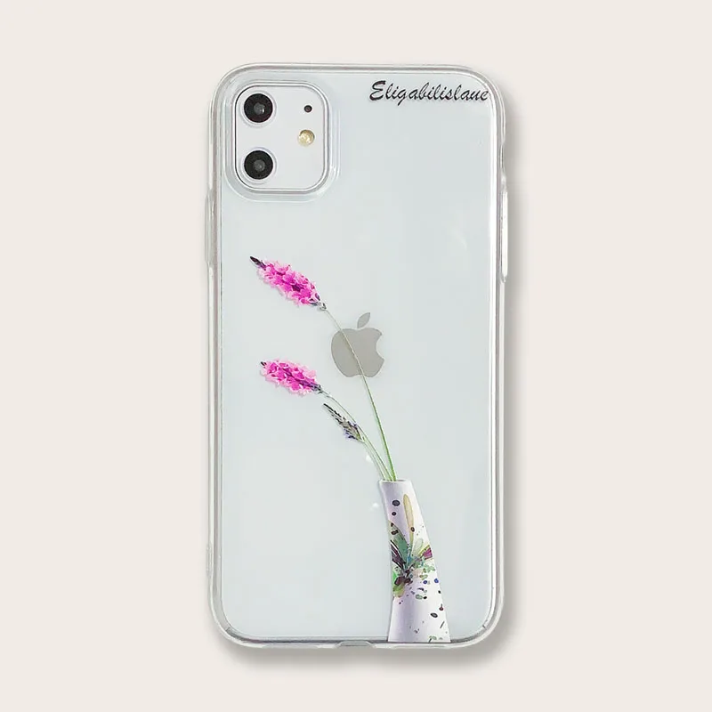 

Transparent flower plant iPhone Case Is Suitable For Apple X/Xs/11/11Max/11Pro Soft Shell TPU Protective Cover Shell Phone case