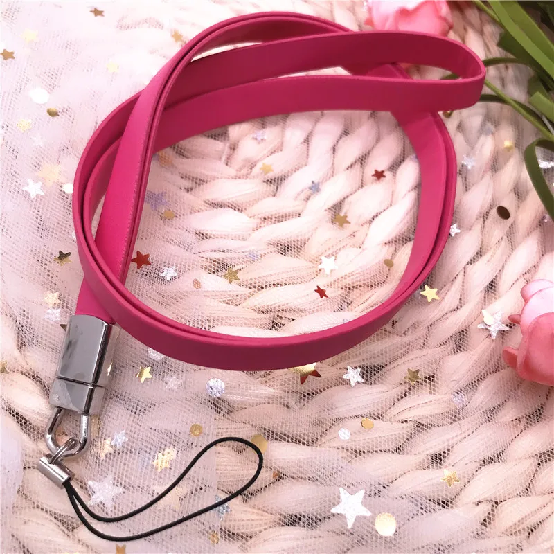 Карамельные цвета PU ремешок для шеи ремешки бирки ключей удостоверения личности