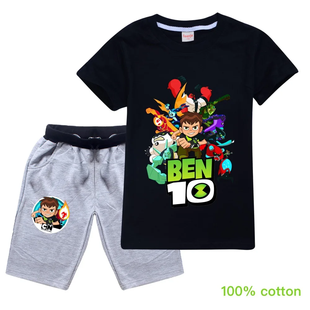 Ben10 2021 Летние Осенние пижамные костюмы для мальчиков детские комплекты с