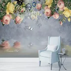 Пользовательские 3D обои винтажная картина маслом пасторальные Цветы фото настенные фрески Гостиная ТВ диван спальня домашний декор настенные наклейки