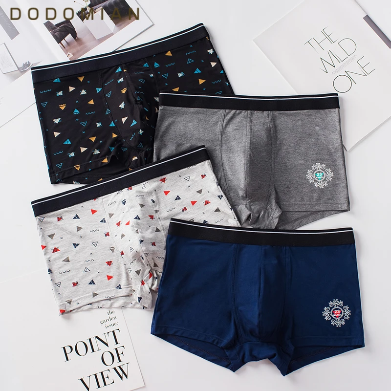 

Brand Underwear Breathable Mesh Men's Boxers Printed Homewear Shorts Bouncy Underpants Cotton Cuecas
