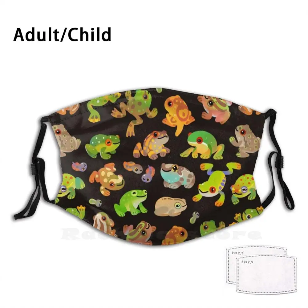 Дерево лягушка темный Забавный принт многоразовый Pm2.2444 фильтр маска для лица