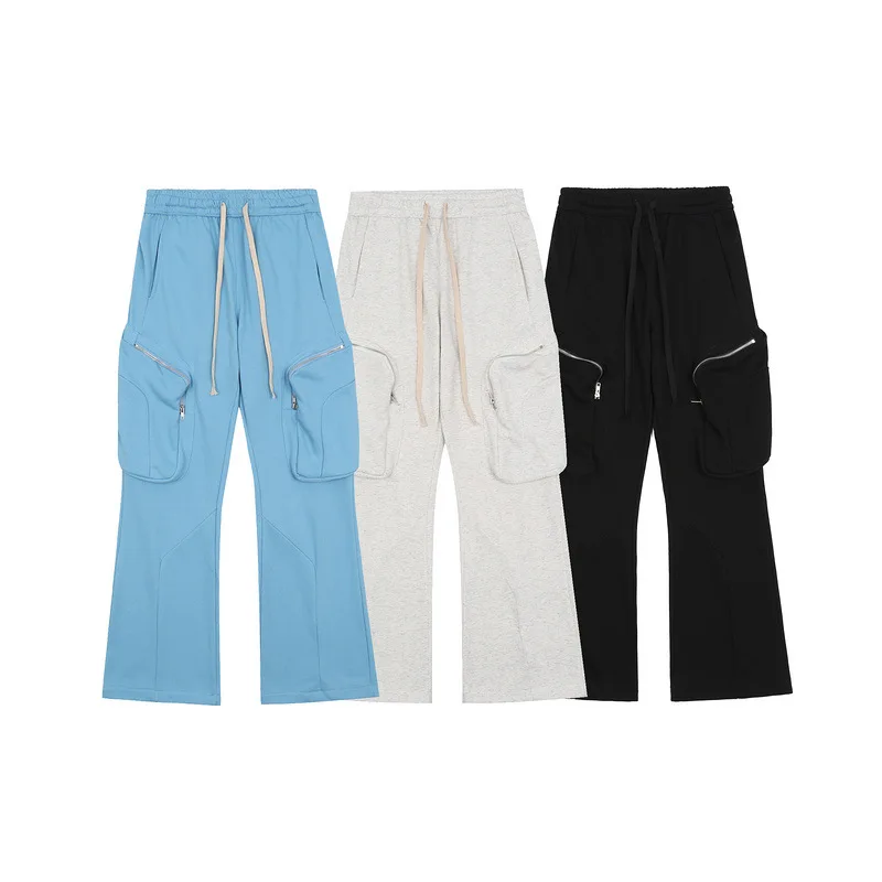 

Multi pocket Flare Pants men joggers sweatpants street wear Hip Hop harem pants men cargo pants track pants U20123
