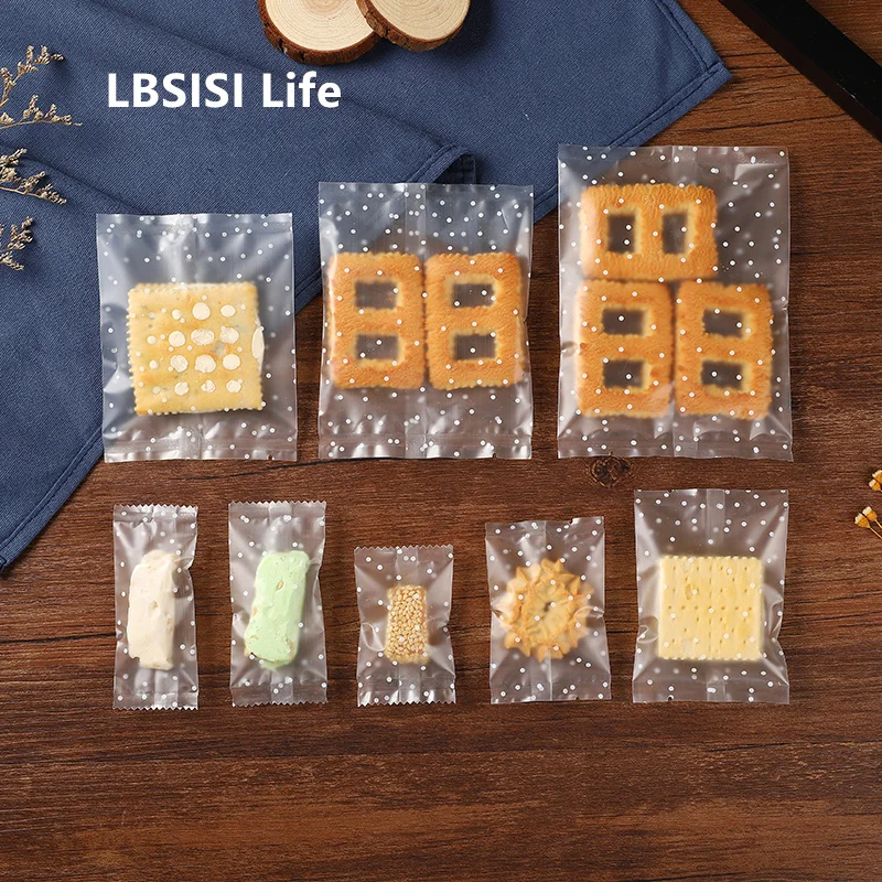 Милые матовые пакеты LBSISI Life в горошек для печенья и конфет Горячее уплотнение