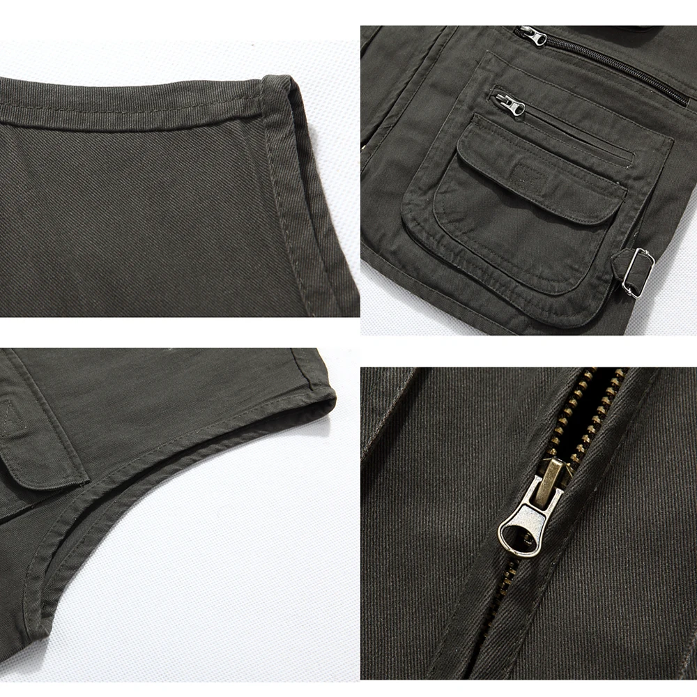 Мужская Классическая безрукавка с несколькими карманами однотонная для