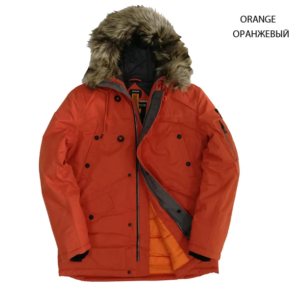 Orange TIGER FORCE куртка мужская зимняя аляска куртка парка мужская кофта зимняя куртка для мужчин mens winter jackets Russia men coats - Цвет: Orange