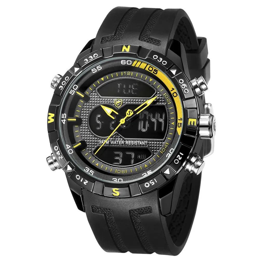 Hooktooth акула спортивные часы для мужчин двойной Движение t Хронограф Будильник