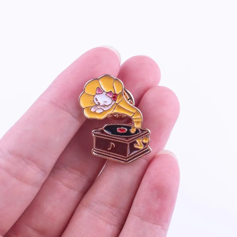 Модные Винтажные броши в виде скрипки металлические искусственные Броши для