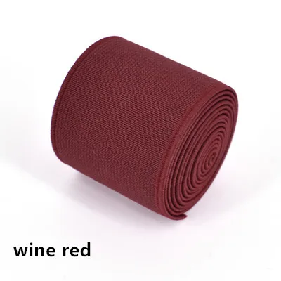 wine red 3 м/лот, ширина 4 см, высокое качество, цветная утолщенная эластичная лента, импортные Эластичные аксессуары - Color: wine red