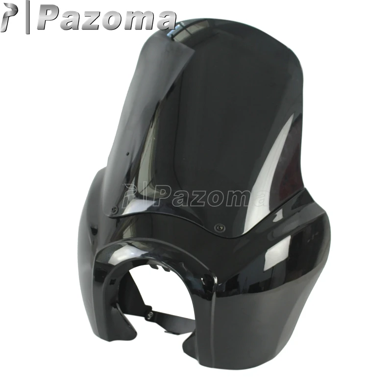 Gloss black Дым мотоцикл на заказ передняя фара обтекатель лобовое стекло для Harley Dyna Street/Fat Bob Low Rider FXR FXDXT 2006 - Цвет: Gloss black