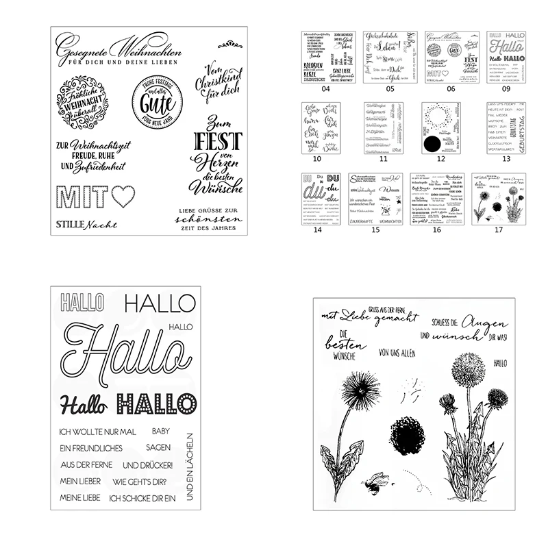 12 моделей Пособия по немецкому языку силиконовая прозрачная печать штамп DIY