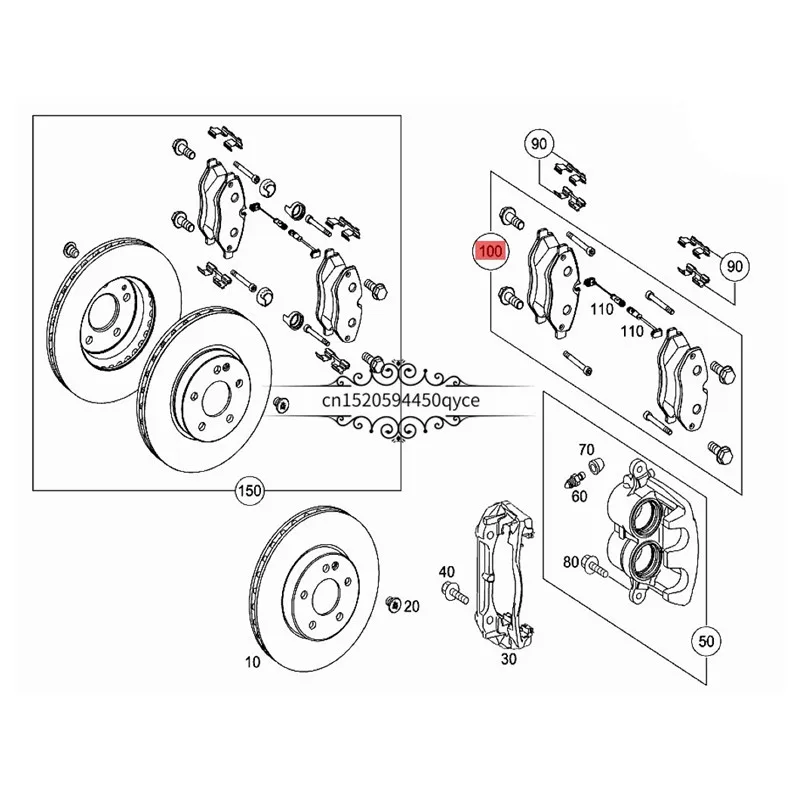 

Automobile front wheel brake friction skin W639 w636 811 713kom bim er ced esb enz711 815 Parking brake gasket