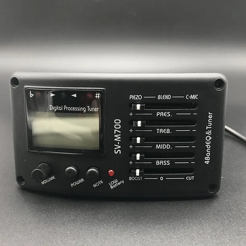 4 диапазона Акустическая гитара преамп с микрофоном тюнер гитары ra SV-M700
