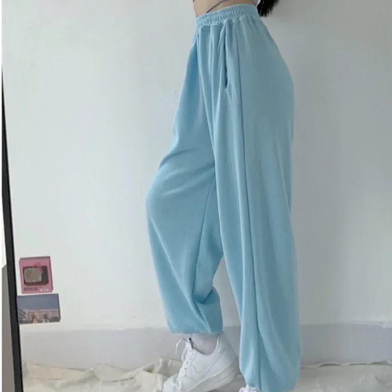 

KUSAHIKI Women Harem Pants Lace Up Stercth High Waist Long Trousers Causal 2021 Spring New Sweat Pants Pantalones De Mujer 6G433
