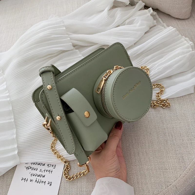 Модные сумки через плечо в форме камеры для женщин дамские сумочки из