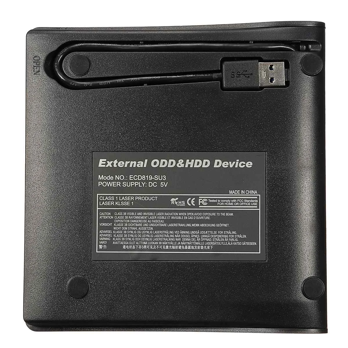 Дизайн Белый USB 3,0 тонкий внешний DVD-RW CD Писатель Привод горелки ридер плеер оптические диски для портативных ПК