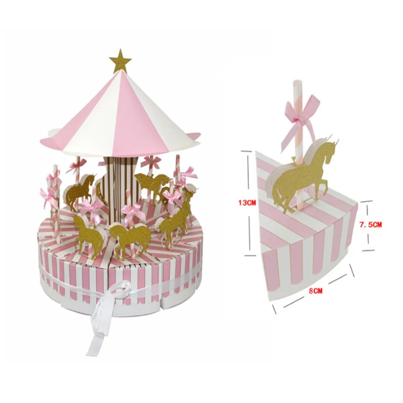 

New Candy Box Fairy Tale Beautiful Carousel Pastry Box Baby Shower Wedding Gift Cake Box Birthday Party Supplies Packing Box.75z