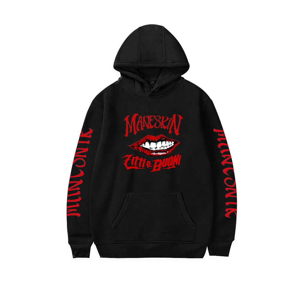 

Italian Combination Maneskin Print Hoodie Spring and Autumn Harajuku Men's Thin Sweater Streetwear Casual Oversized Pullover