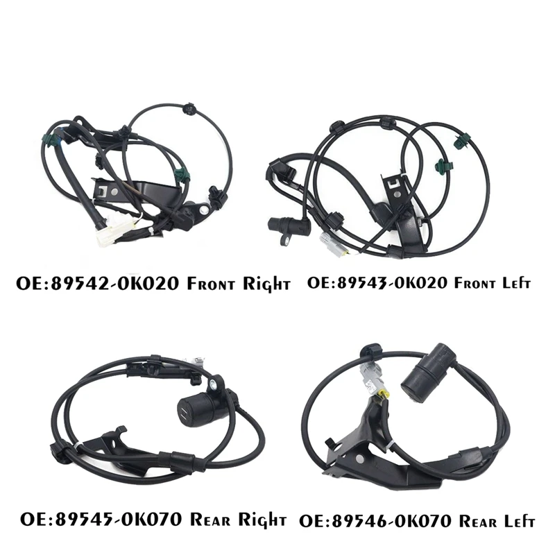 

4Pcs ABS Wheel Speed Sensor Front+Rear for Toyota Hilux Vigo