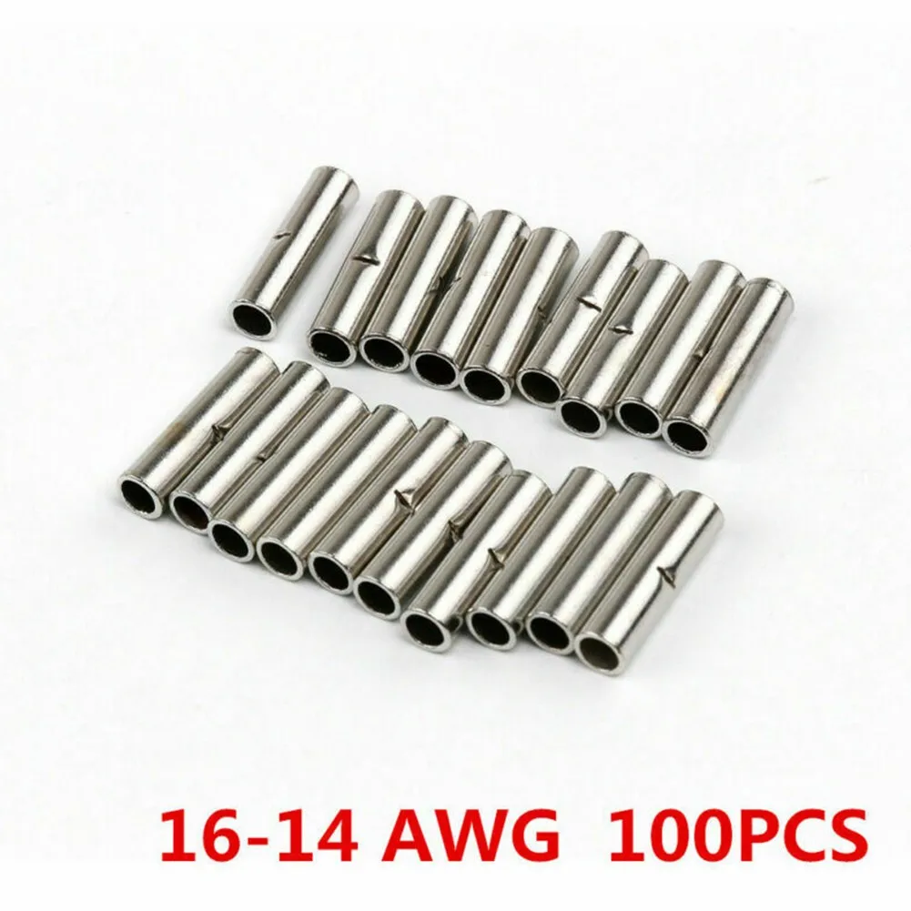 300pcs Ga AWG Non-Insulated Seamless Butt Terminal Connectors Connector Copper BN1.25 22-18 BN2 16-1 BN5.5 12-10 | Автомобили и