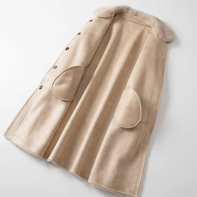 

Женское длинное шерстяное пальто, повседневная однобортная куртка из овечьей шерсти на осень и зиму, X511